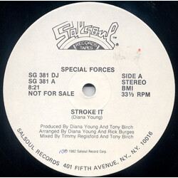 Special Forces (2) Stroke It USED VINYL 12INCH 33 S RPM SINGLE PROMO STEREO
