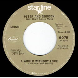 Peter & Gordon / Geoff Love & His Orchestra A World Without Love / Nobody I Know Vinyl 7" USED