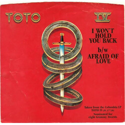 Toto I Won't Hold You Back USED VINYL 7INCH 45 RPM SINGLE STYRENE