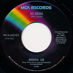Brenda Lee As Usual / Too Many Rivers USED VINYL 7INCH 45 RPM