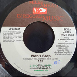 T.O.K. / Terro 3000 Won't Stop / Have A Party USED VINYL 7INCH 45 RPM
