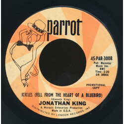Jonathan King Icicles (Fell From The Heart Of A Bluebird)/ In A Hundred Years From Now USED VINYL 7INCH 45 RPM SINGLE PROMO STEREO