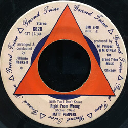 Matt Pimperl (With You I Don't Know) Right From Wrong / My Ship Is Comin' In USED VINYL 7INCH 45 RPM SINGLE STEREO