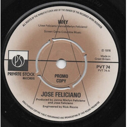 José Feliciano Why USED VINYL 7INCH 45 RPM PROMO