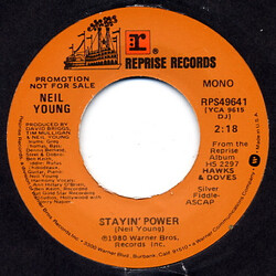 Neil Young Stayin' Power USED VINYL 7INCH PROMO
