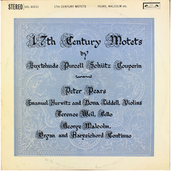 Dieterich Buxtehude / Henry Purcell / Heinrich Schütz / François Couperin / Peter Pears 17th Century Motets By Vinyl LP USED