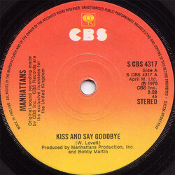 Manhattans Kiss And Say Goodbye USED VINYL 7INCH 45 RPM SINGLE STEREO