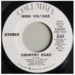 High Voltage (4) Country Road USED VINYL 7INCH PROMO 45 RPM