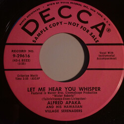 Alfred Apaka's Hawaiian Village Serenaders Let Me Hear You Whisper USED VINYL 7INCH 45 RPM SINGLE PROMO