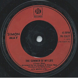 Simon May The Summer Of My Life USED VINYL 7INCH SINGLE 45 RPM