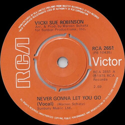 Vicki Sue Robinson Never Gonna Let You Go USED VINYL 7INCH 45 RPM