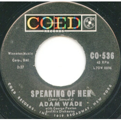 Adam Wade (2) Speaking Of Her USED VINYL 7INCH 45 RPM SINGLE