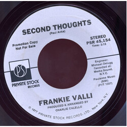 Frankie Valli Second Thoughts USED VINYL 7INCH 45 RPM PROMO