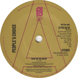 People's Choice Here We Go Again Vinyl 7" USED