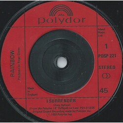 Rainbow I Surrender USED VINYL 7INCH 45 RPM SINGLE STEREO