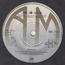 Strawbs Hero And Heroine USED VINYL 7INCH 45 RPM SINGLE
