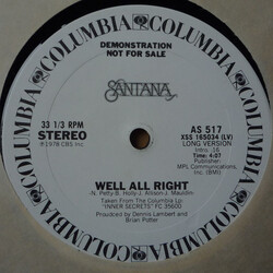 Santana Well All Right USED VINYL 12INCH PROMO