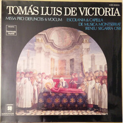 Tomás Luis De Victoria / Escolania & Capella De Música Montserrat / Ireneu Segarra OSB Missa Pro Defunctis / 6 Vocum Vinyl LP USED
