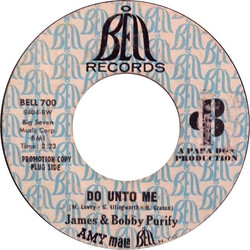James & Bobby Purify Do Unto Me / Everybody Needs Somebody USED VINYL 7INCH 45 RPM SINGLE PROMO STYRENE