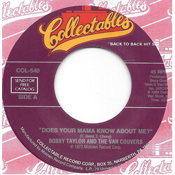 Bobby Taylor & The Vancouvers Does Your Mama Know About Me USED VINYL 7INCH 45 RPM SINGLE REISSUE