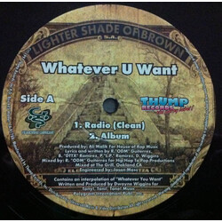 Lighter Shade Of Brown Whatever U Want USED VINYL 12INCH 33 S RPM SINGLE