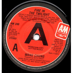Wang Chung Fire In The Twilight / The Reggae USED VINYL 7INCH 45 RPM SINGLE PROMO