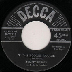 Tommy Dorsey And His Orchestra T. D.'S Boogie Woogie USED VINYL 7INCH 45 RPM