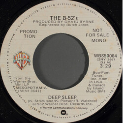 The B-52's Deep Sleep USED VINYL 7INCH 45 RPM PROMO STEREO MONO