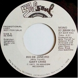 Gary Criss Rio De Janeiro USED VINYL 7INCH 45 RPM SINGLE PROMO STYRENE STEREO MONO
