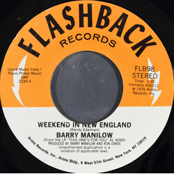 Barry Manilow Weekend In New England / Can't Smile Without You USED VINYL 7INCH 45 RPM REISSUE STYRENE STEREO