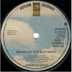 Andrew Gold Never Let Her Slip Away USED VINYL 7INCH 45 RPM SINGLE