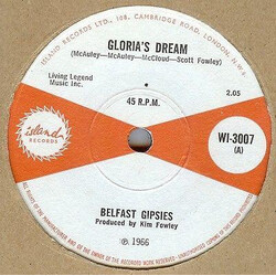 The Belfast Gypsies Gloria's Dream USED VINYL 7INCH 45 RPM SINGLE