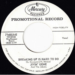 Jivin' Gene & The Jokers Breaking Up Is Hard To Do USED VINYL 7INCH SINGLE PROMO 45 RPM