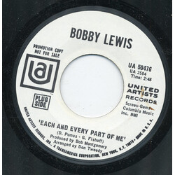 Bobby Lewis (6) Each And Every Part Of Me / My (Is Such A Lonely Word) USED VINYL 7INCH 45 RPM SINGLE PROMO STYRENE