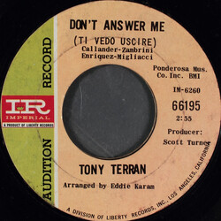 Tony Terran Don't Answer Me = Ti Vedo Uscire USED VINYL 7INCH 45 RPM PROMO