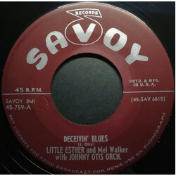 Esther Phillips / Mel Walker / Johnny Otis And His Orchestra Deceivin' Blues / Lost Dream Blues USED VINYL 7INCH 45 RPM MONO