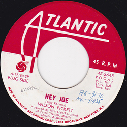 Wilson Pickett Hey Joe / Night Owl Vinyl 7" USED