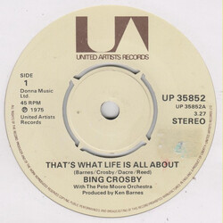 Bing Crosby That's What Life Is All About USED VINYL 7INCH SINGLE 45 RPM
