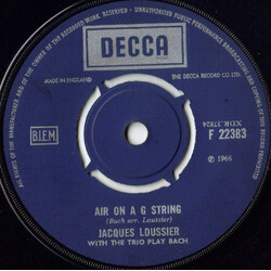 Jacques Loussier Trio Air On A G String USED VINYL 7INCH REPRESS