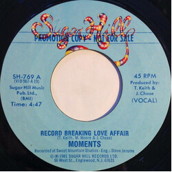 The Moments Record Breaking Love Affair USED VINYL 7INCH 45 RPM PROMO