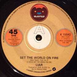 Liar (3) Set The World On Fire USED VINYL 7INCH 45 RPM