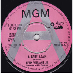 Hank Williams Jr. A Baby Again / Swim Across A Tear USED VINYL 7INCH 45 RPM PROMO