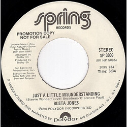 Busta Jones Just A Little Misunderstanding USED VINYL 7INCH 45 RPM SINGLE PROMO STEREO