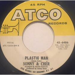 Sonny & Cher Plastic Man / It's The Little Things USED VINYL 7INCH 45 RPM
