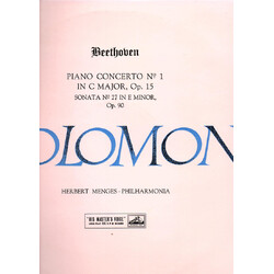 Ludwig van Beethoven / Solomon (6) / Philharmonia Orchestra / Herbert Menges Concerto No. 1 In C Major, Op.15 / Sonata No. 27 In E Minor, Op.90 Vinyl 