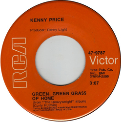 Kenny Price Green, Green Grass Of Home / Northeast Arkansas Mississippi County Bootlegger Vinyl 7" USED