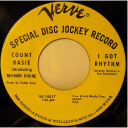 Count Basie / Richard Boone I Got Rhythm / Boone's Blues Vinyl 7" USED