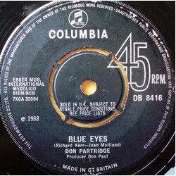 Don Partridge Blue Eyes USED VINYL 7INCH 45 RPM SINGLE