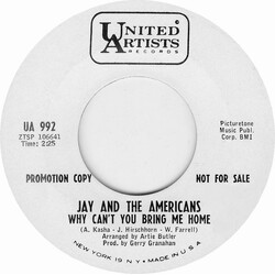 Jay & The Americans Why Can't You Bring Me Home Vinyl 7" USED