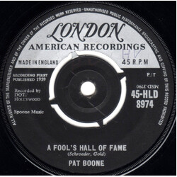 Pat Boone A Fool's Hall Of Fame USED VINYL 7INCH 45 RPM